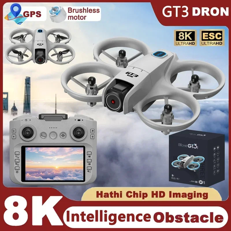 Drone Dji Rc 2 - GT3ミニ新型ドローンRCクアッドコプター、8Kカメラ搭載HDドローン、WiFi FPVドローン、オプティカルフロー障害物回避機能付き飛行機、子供のおもちゃ