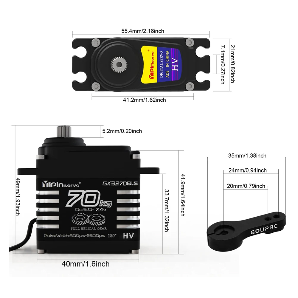 1/2 個 70 キロ大トルクブラシレスモーターデジタルサー - Rc Car Servo のレビューと価格