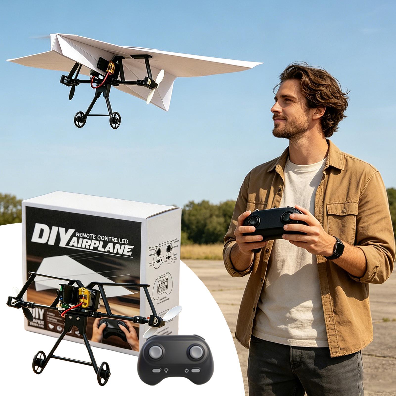 DIY RC紙飛行機キット、ジャイロスタビライザー付き電動リ - Drone Rc Aircraft のレビューと価格
