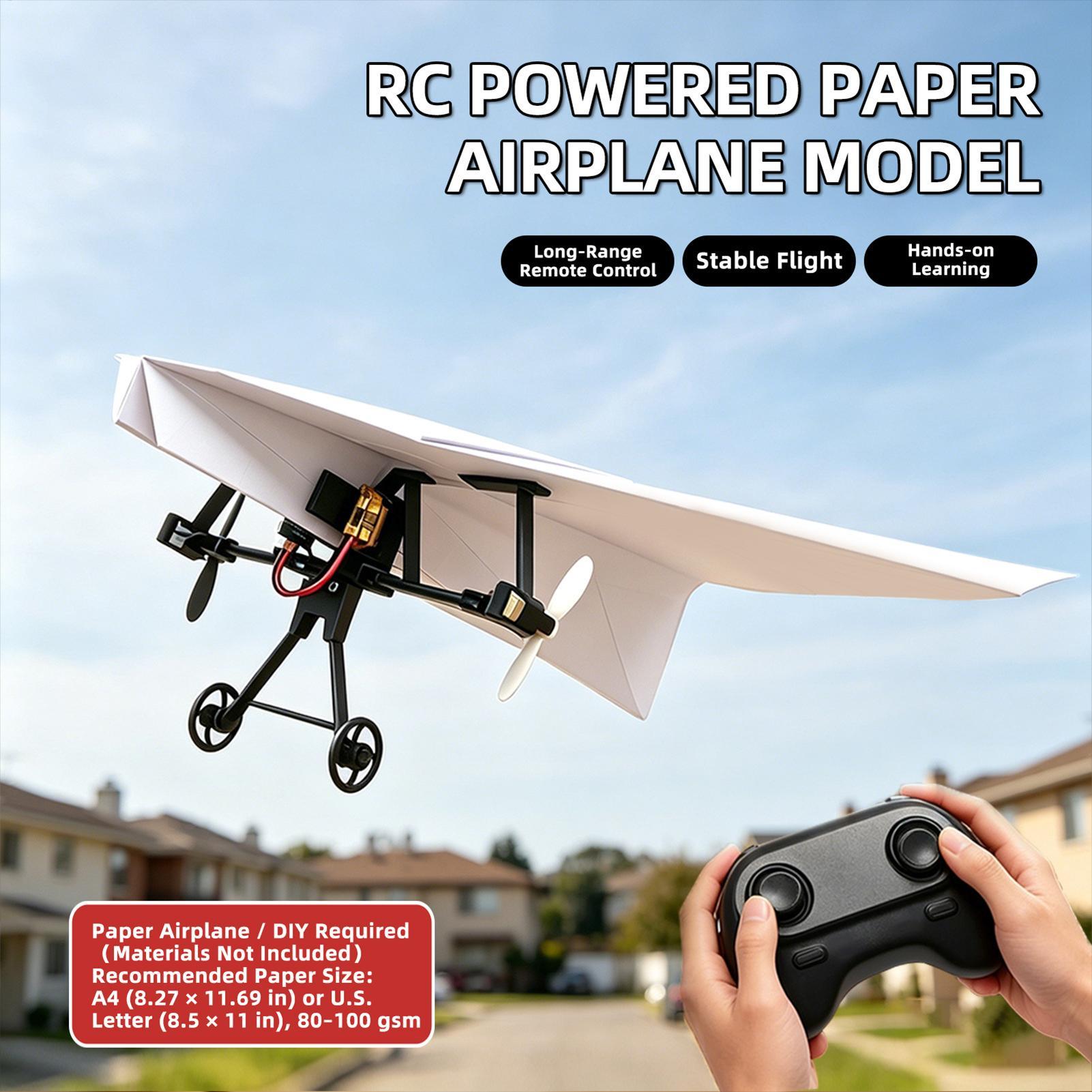 DIY RC紙飛行機キット、ジャイロスタビライザー付き電動リ - Drone Rc Aircraft のレビューと価格